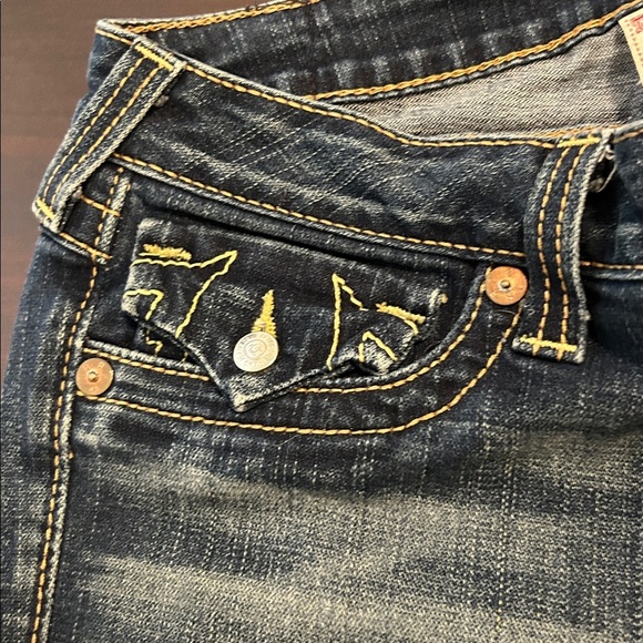 True Religion Julie Women’s Size 30 Low Rise Skinny Dark Blue Jeans Y2K - Picture 5 of 13